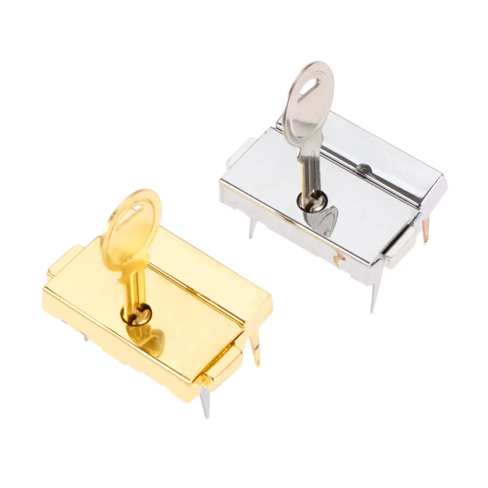 DRELD 33*25mm Box Hasps Zinc Alloy Lock Toggle Catch Latches for Jewelry Suitcase Buckle Clip Clasp Vintage Hardware Silver