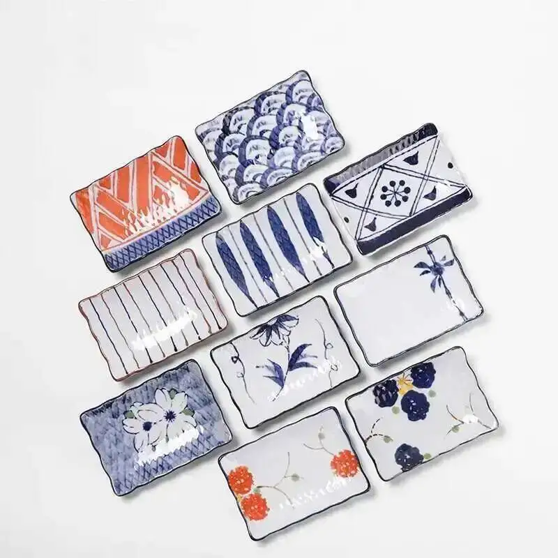 Japanese Ceramic Sushi Small Plate Dessert Cake Snack Pastry Tray Seasoning Sauce Dishes Tableware