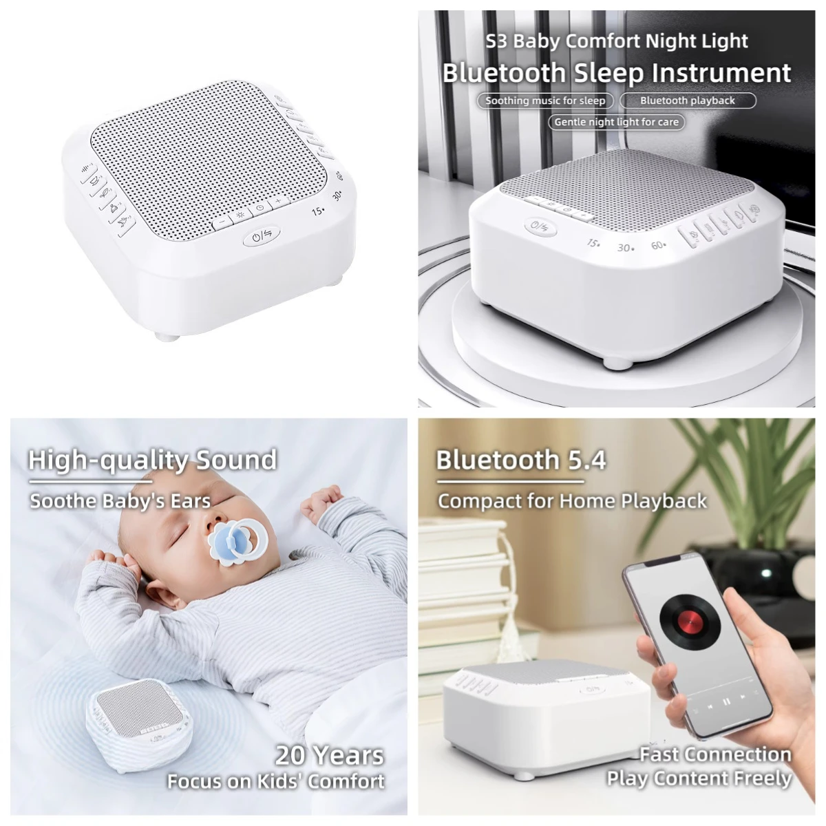 Simulation Flame Aromatherapy Humidifier Night Light BT Speaker White Noise Sleep Aid Machine