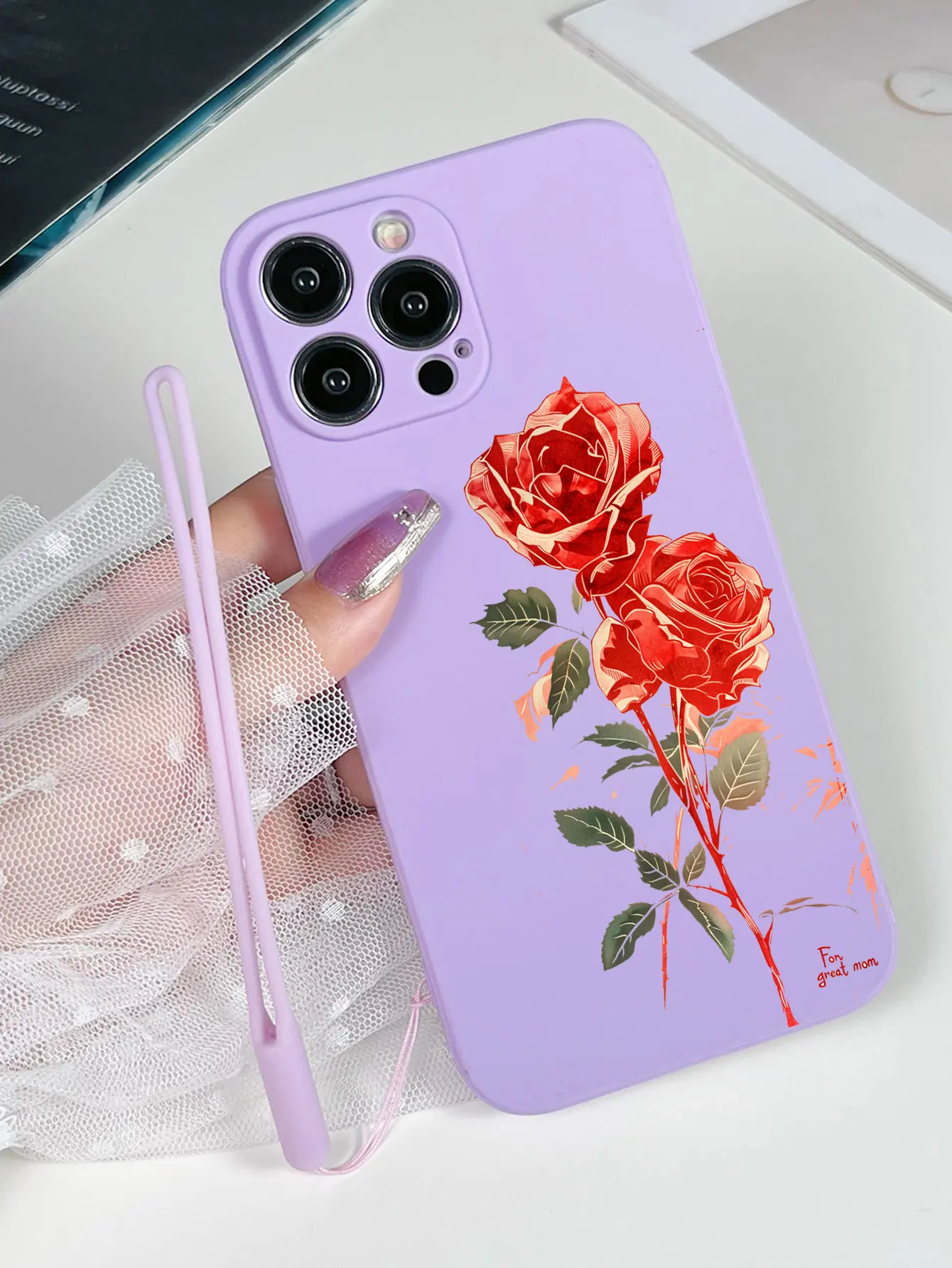 Роскошный чехол для телефона с жидким силиконовым узором «красная роза» для iPhone 17, 16, 15, 14 Plus, 13, 12, 11 Pro Max X XS XR 7 8 SE, задняя крышка Fundas