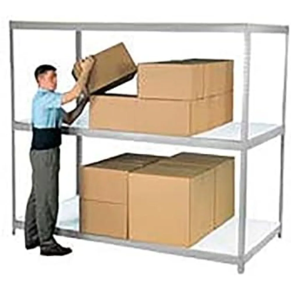 Rak Dek Laminasi Tambahan Industri 72 Lebar x 48 Dalam, Abu-abu, Solusi Penyimpanan Tugas Berat