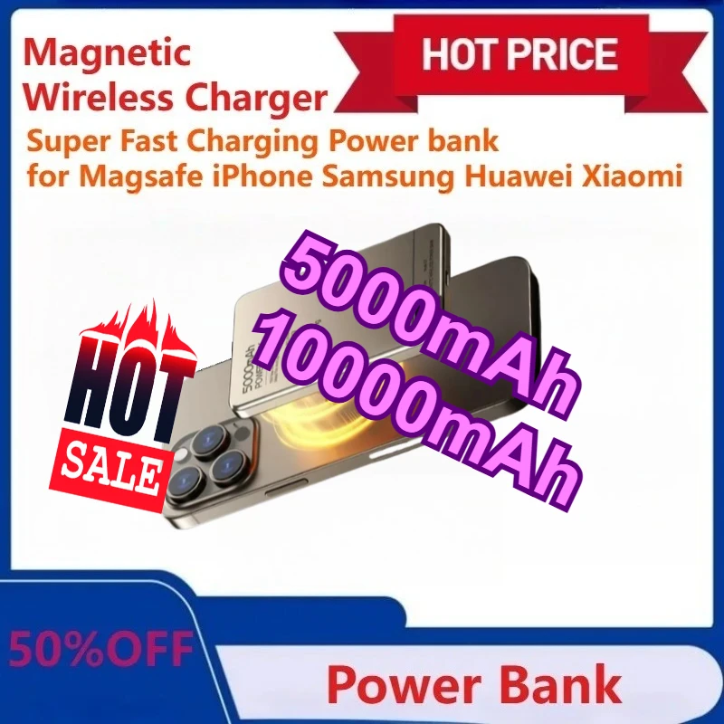 

5000/10000mAh Power Bank Magnetic Qi Wireless Charger PD20W Super Fast Charging bank for Magsafe iPhone Samsung Huawei Xiaomi