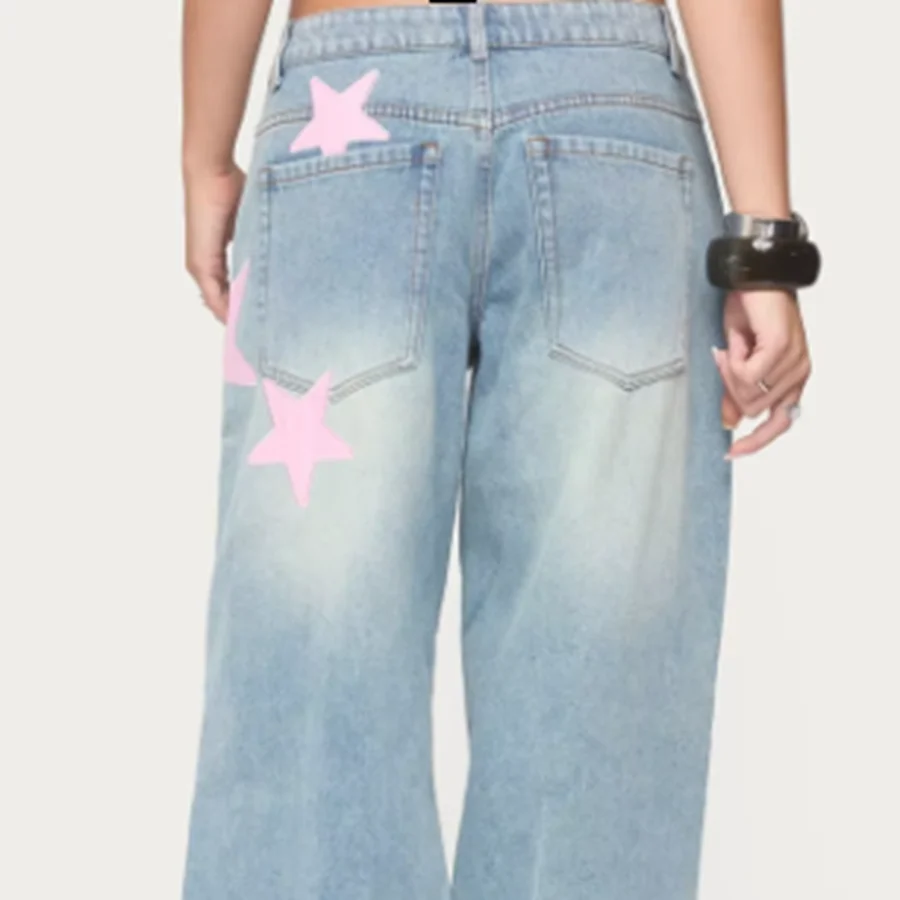 2025 Pantaloni da donna Hiphop per tutte le stagioni con stampa stelle Pantaloni casual larghi di qualità premium