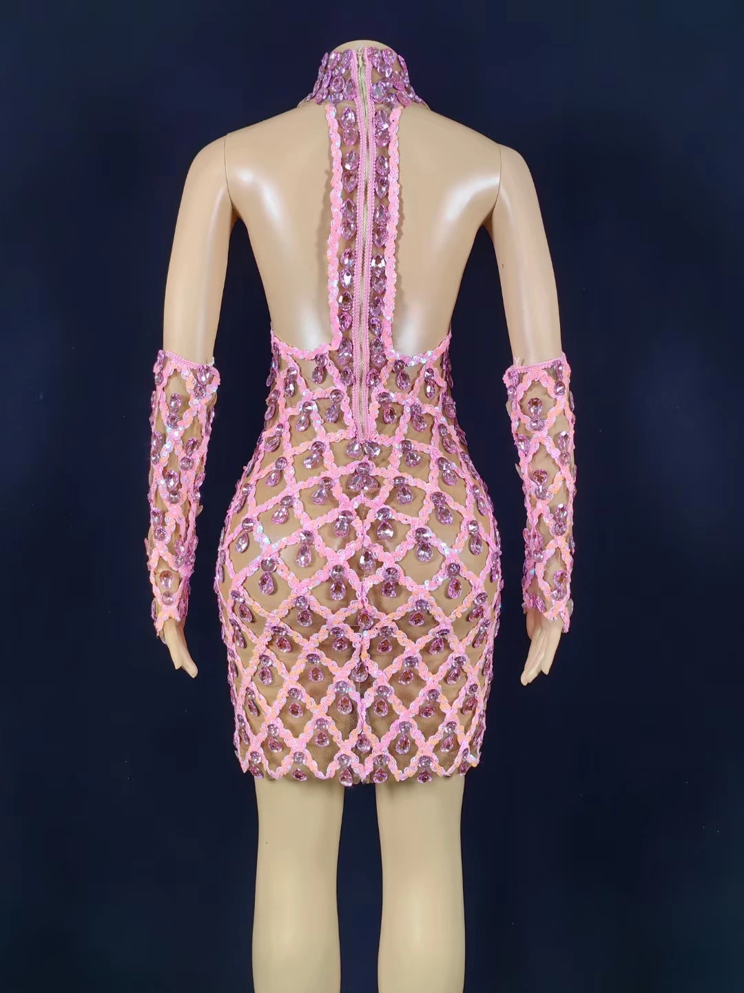 Robe de Soirée Citroën Rose pour Femme, Tenue de Soirée en Maille, Discothèque, Bal, Drag Queen, Chanteur, Tenue de Scène, Shaokaojia