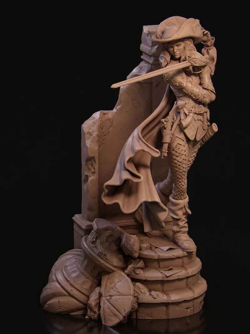 

Сборная модель из литой смолы в масштабе 1/24, CAMILLA THE DUELIST, фэнтезийная миниатюрная скульптура, в разобранном и неокрашенном виде.