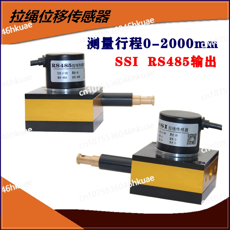 High Precision WF50 Displacement Sensor | 2m Absolute Value Cable with RS485-MODBUS & SSI for Measurement Applications