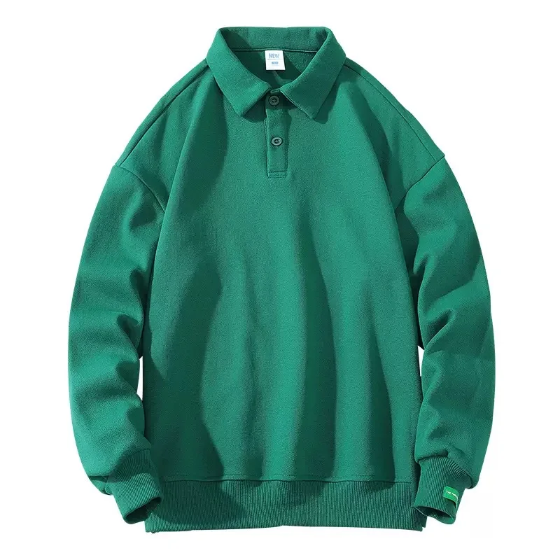 

Весенне-осенний модный тренд, однотонный спортивный свитер с круглым вырезом, мужской повседневный свободный удобный дышащий свитер большого размера