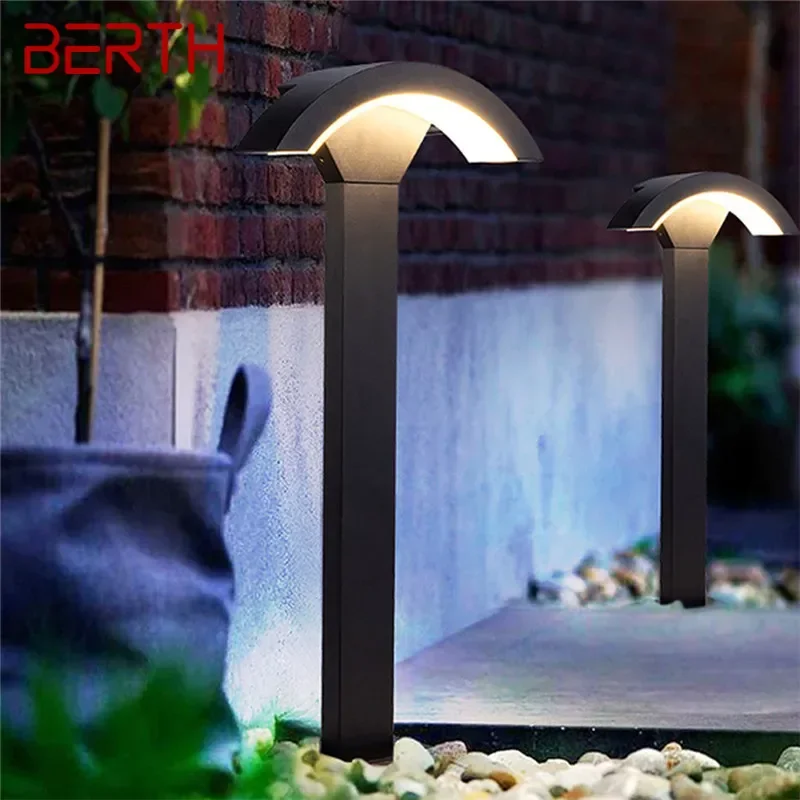 BERTH Contemporary Outdoor Lawn Lamp LED Electric Waterproof Villa Garden Courtyard District Residential Quarters Lawn Lamp ﻿