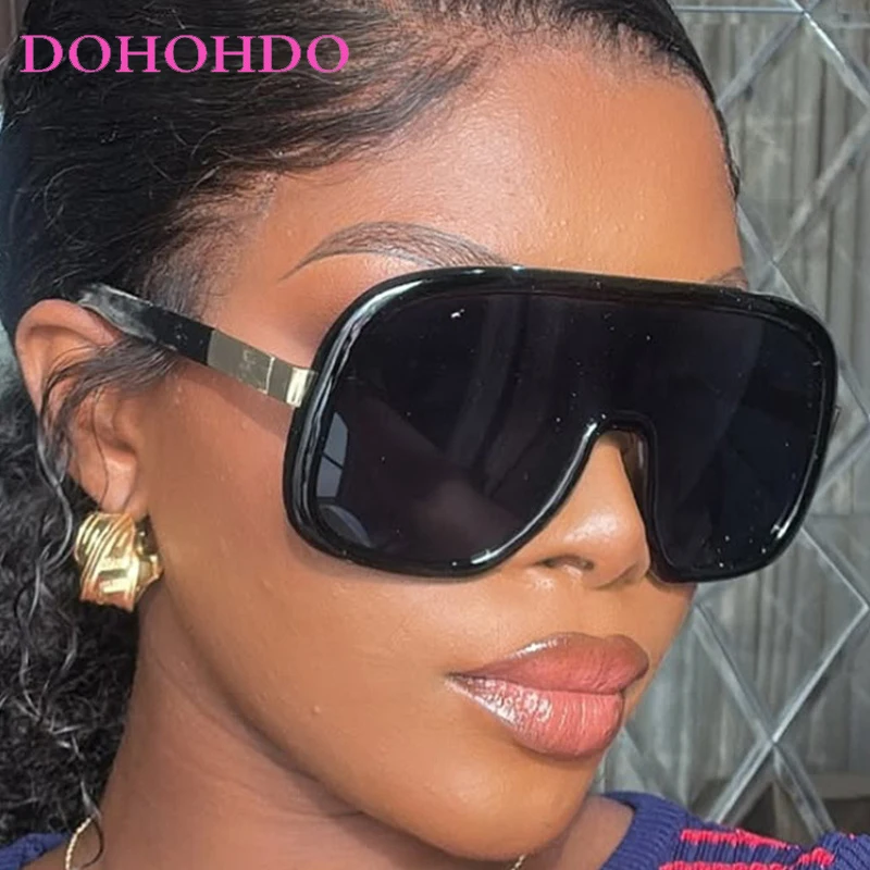 

Luxury Brand Design Big Frame One-Piece Women Sunglasses Fashion Punk Men Sunglass Outdoor Windproof Shade Eyewear Female UV400