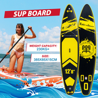 385x85x15cm Black - Yellow Graffiti - style Inflatable SUP, 230KG+ Capacity, All - inclusive Accessories, Ideal for EU Summer Wa