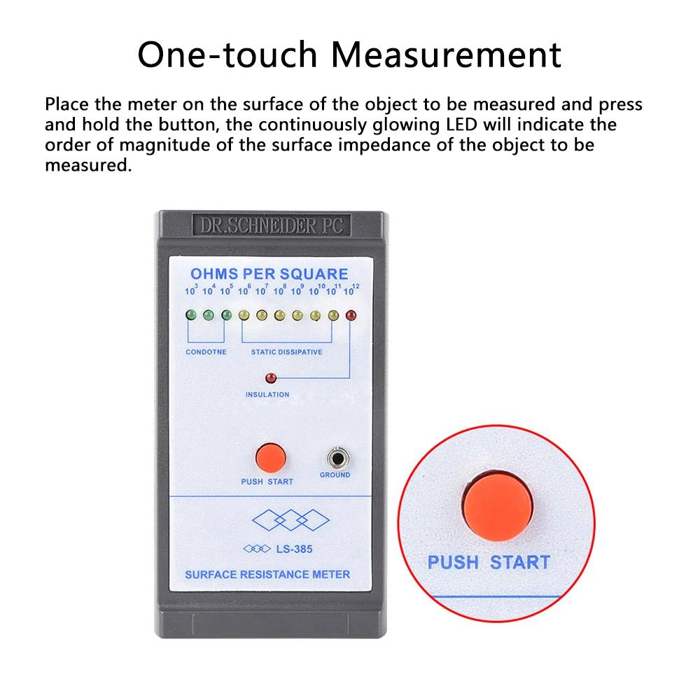 Ds LS-385 oberflächen widerstands tester statisches pad anti statisches objekt oberflächen impedanz tester