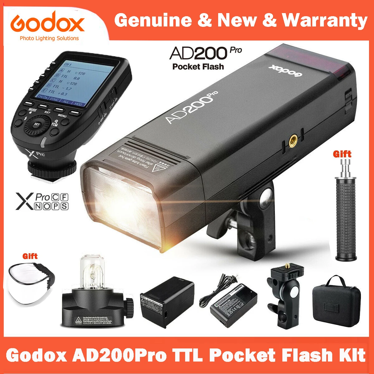 

Godox AD200 Pro AD200Pro Flash 200Ws TTL 2.4G HSS Pocket Speedlite Strobe for Sony Canon Nikon Fujifilm Fuji Olympus Cameras