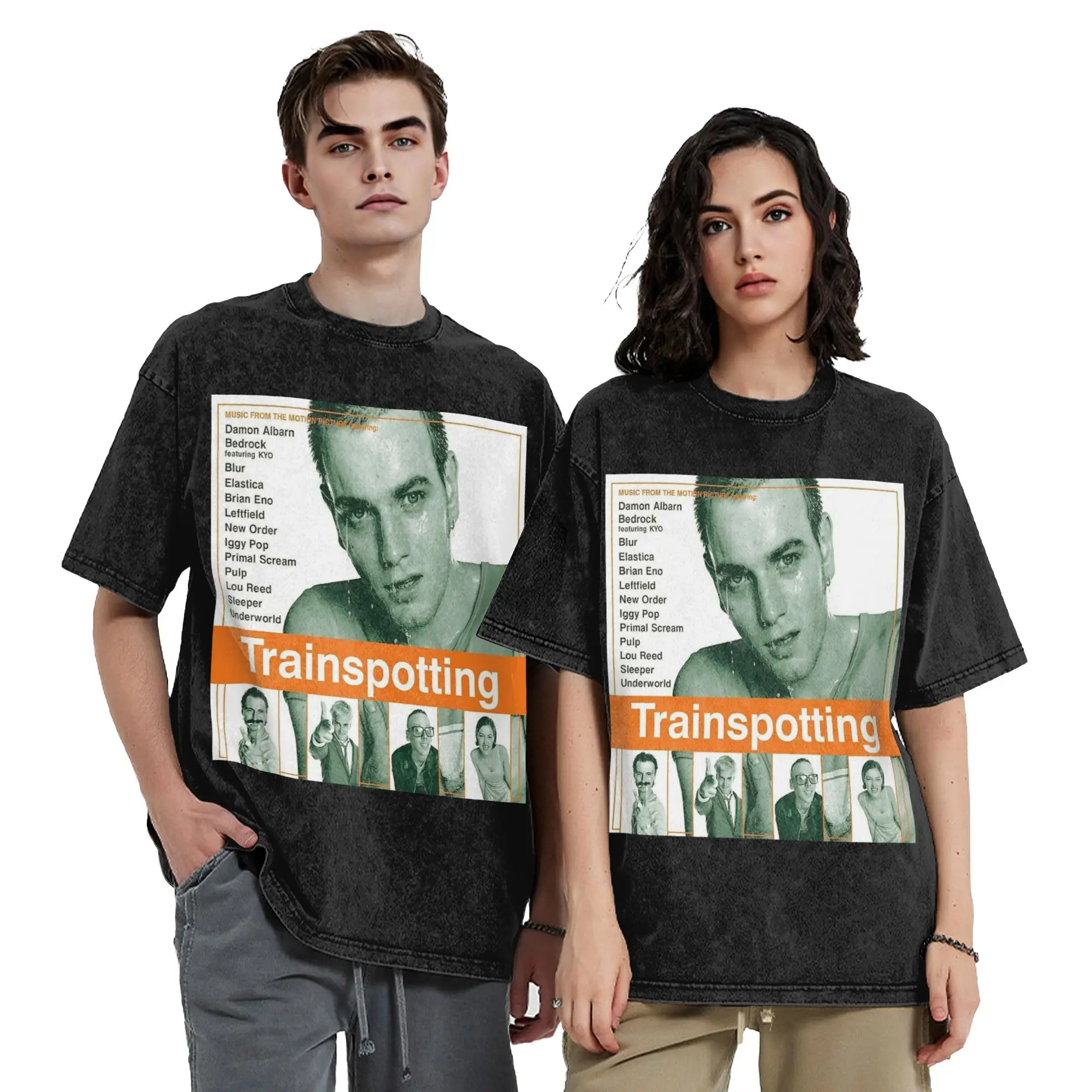 Trainspotting Movie T Shirt Hip Hop Washed Short Sleeve Harajuku T-Shirts Men Women Tops Streetwear Graphic Printed Tee Shirt