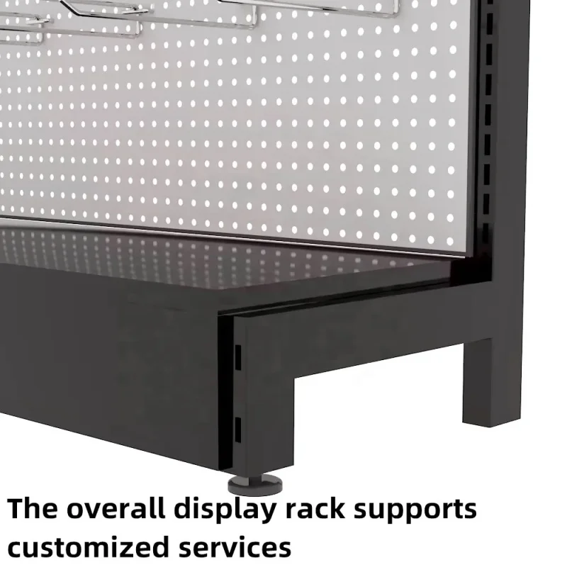 custom.Custom Metal Pegboard Panel Hook Hanging Human Braid Hair Bundle Extensions Wig Accessories Product Display Rack St view 6