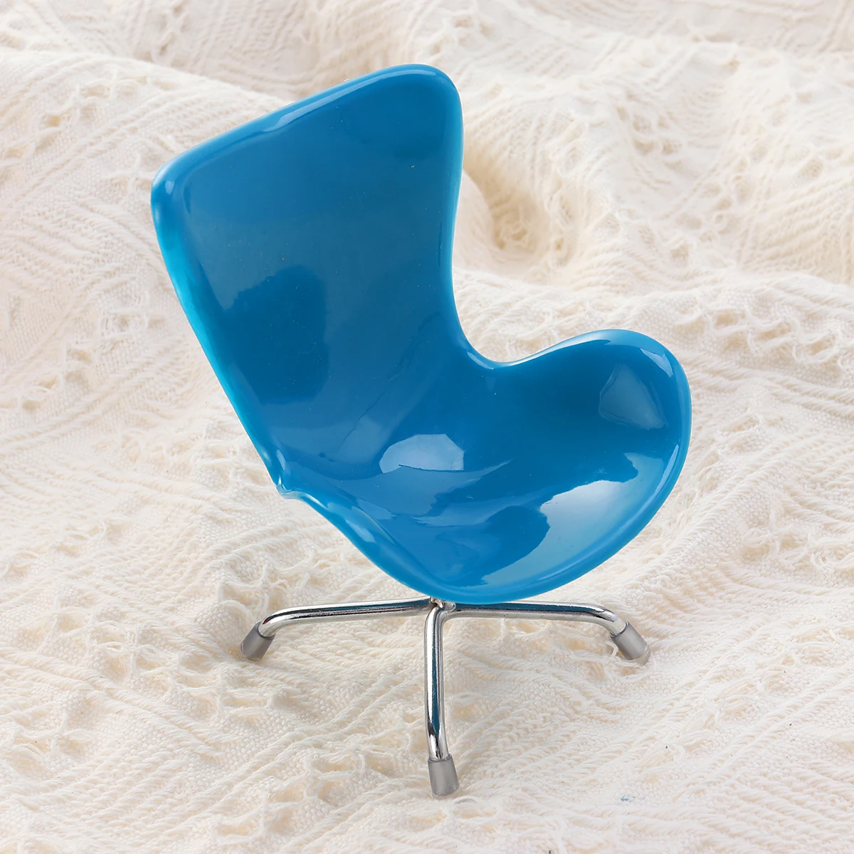 เก้าอี้คอมพิวเตอร์ขนาดเล็ก 1 ชิ้น ฐานพลาสติกและโลหะ สำหรับกรงแฮมสเตอร์หรือเม่น เฟอร์นิเจอร์ขนาดเล็ก เก้าอี้ทรงไข่ ของตกแต่งสำหรับสัตว์เลี้ยงขนาดเล็ก