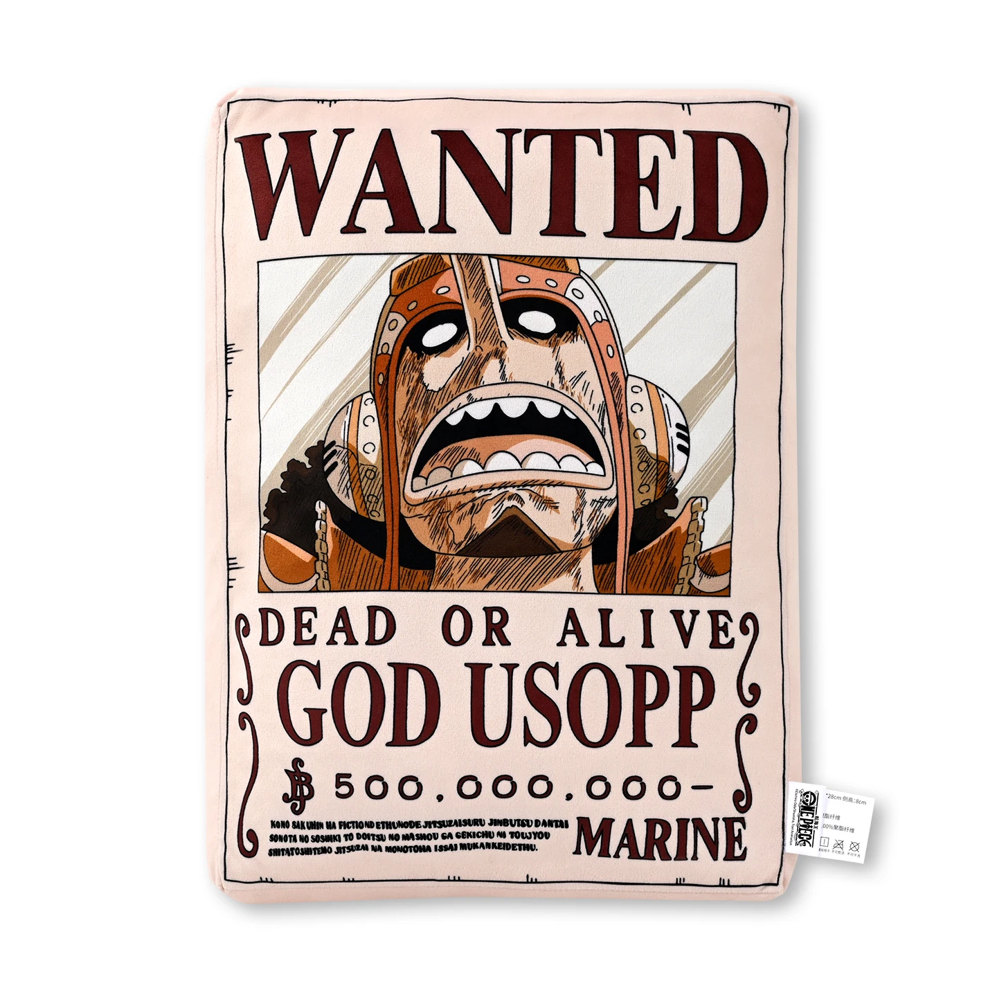 1 stuk officieel One Piece Wanted Poster kussen, dubbelzijdig anime sierkussen voor thuis, bank, kantoor, slaapkamer, collectie cadeau.