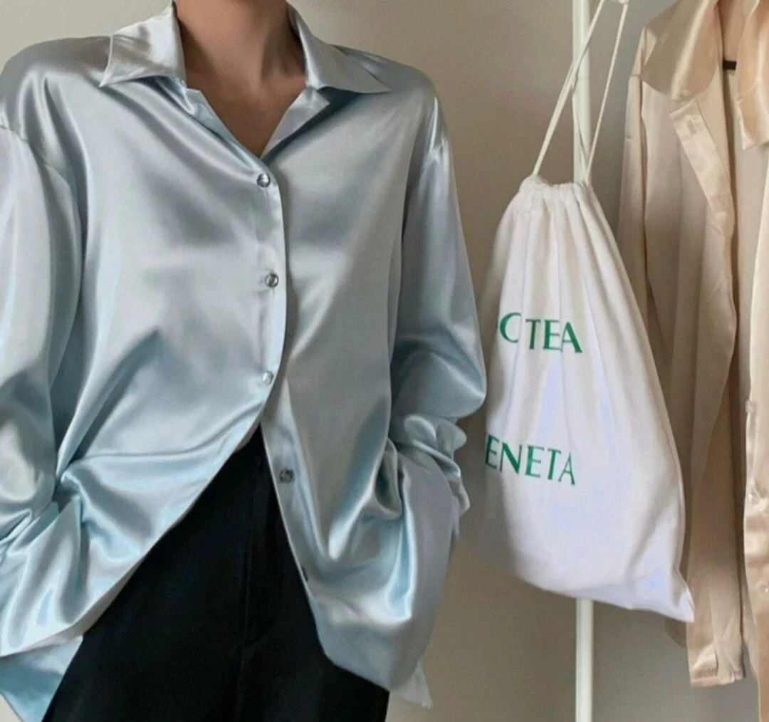 Long-sleeved Satin Shirt Women's Design Shirt Autumn New Loose Drape Retro Water Shirt Top