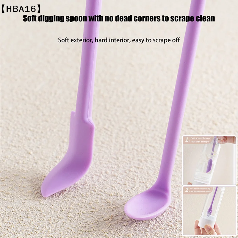 〔HBA16〕Zestaw 3 sztuk mini szpatułek silikonowych do butelek kosmetycznych, dwustronne szpatułki do pieczenia, dwufunkcyjne szpatułki do dżemu, głębokie szpatułki do butelek, zestaw łyżek