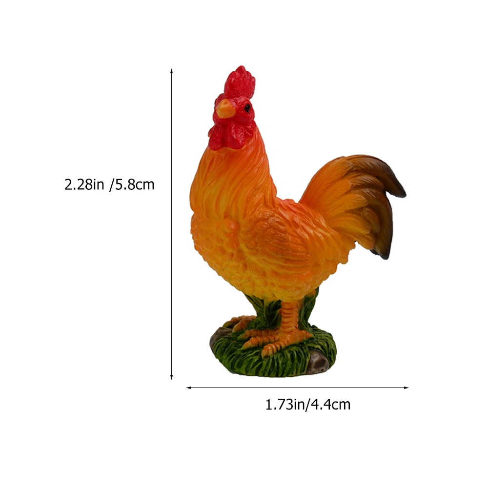 Adornos de gallo de resina, escultura de pollo, estatuilla decorativa, Mini decoración de animales