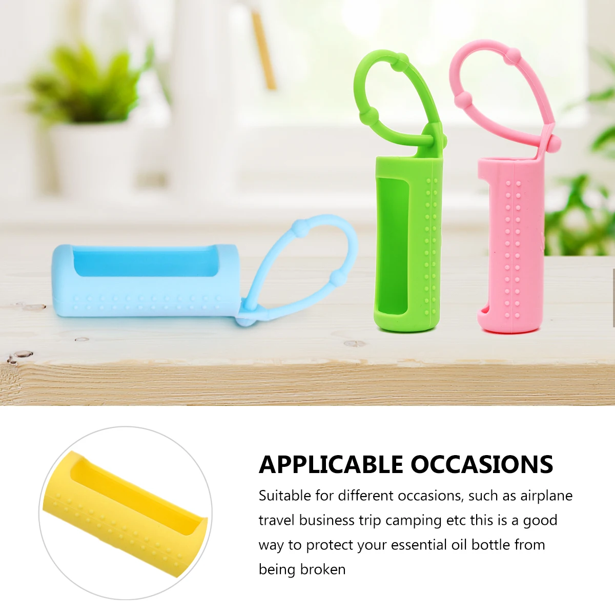 

12pcs Essential Oil Bottle Silicone Cover Durable Protective Case for Travel Airplane Business Trip Camping Bottle Holder