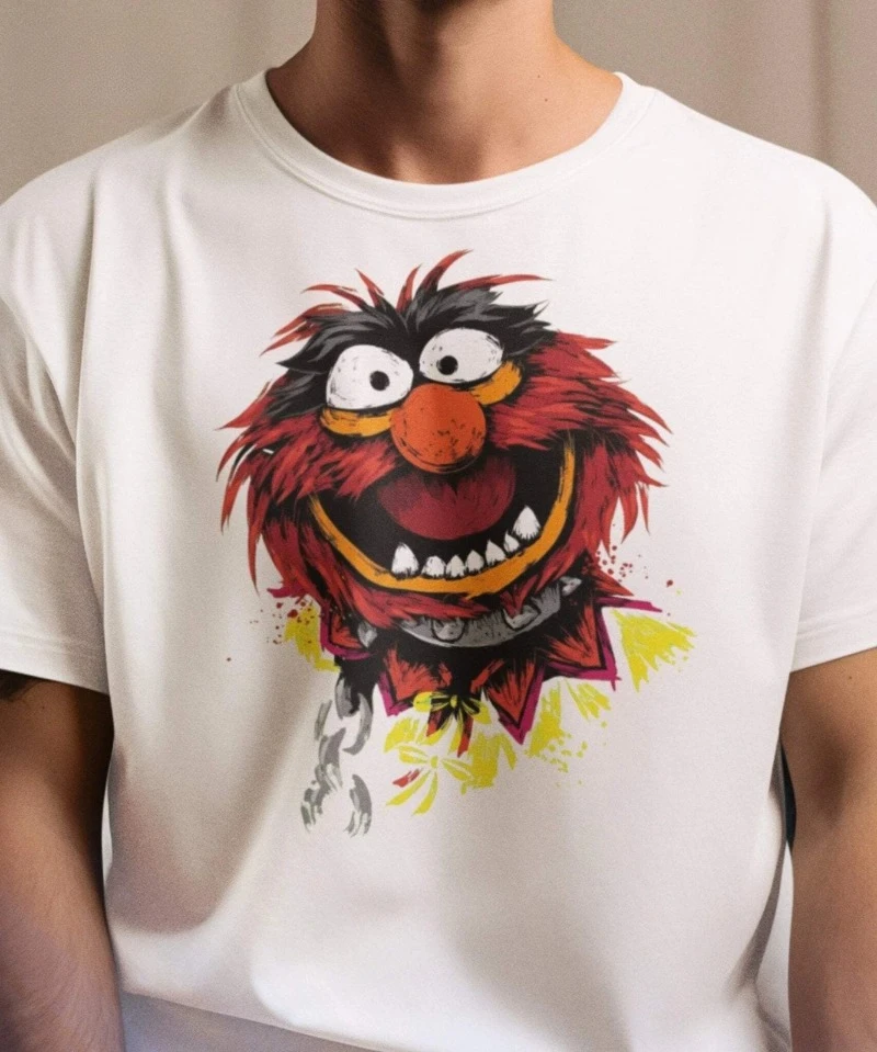 Camiseta de los Animales de Plaza Sésamo |   Camiseta gráfica de manga corta Wild Cartoon Graphic Tee Royal