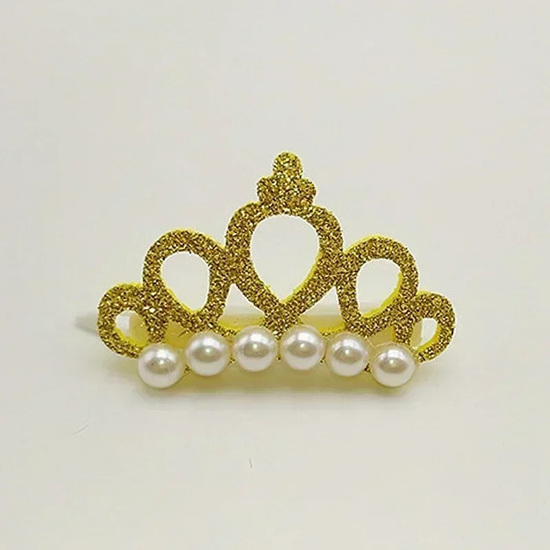 Pet Hair Clip Crown Pearl Hair Ornament Teddy Dog Hairgrip Kitten Cute Pet Hairpin Puppy Hair Grooming Accesorios Pet Supplies