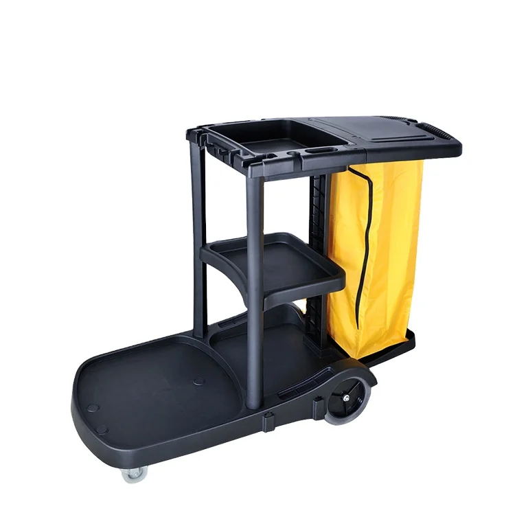 Hot Sale Hotel Multi-purpose Housekeeping Trolley Cleaning Cart with Replaceable Bag