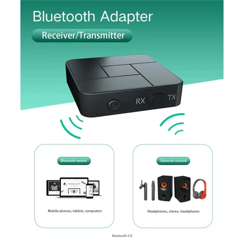 Wireless Audio Adapter 2 In 1 Bluetooth 5.0 Transmitter Receiver Aptx Low Latency For Tvs Smartphones Laptops Headsets