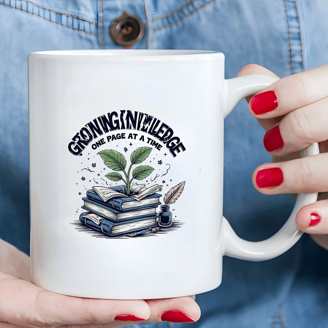 

11oz Mug + Knowledge Accumulation Cartoon Cup + Kids Learning Cup + Christmas Gift + Family Office Cup