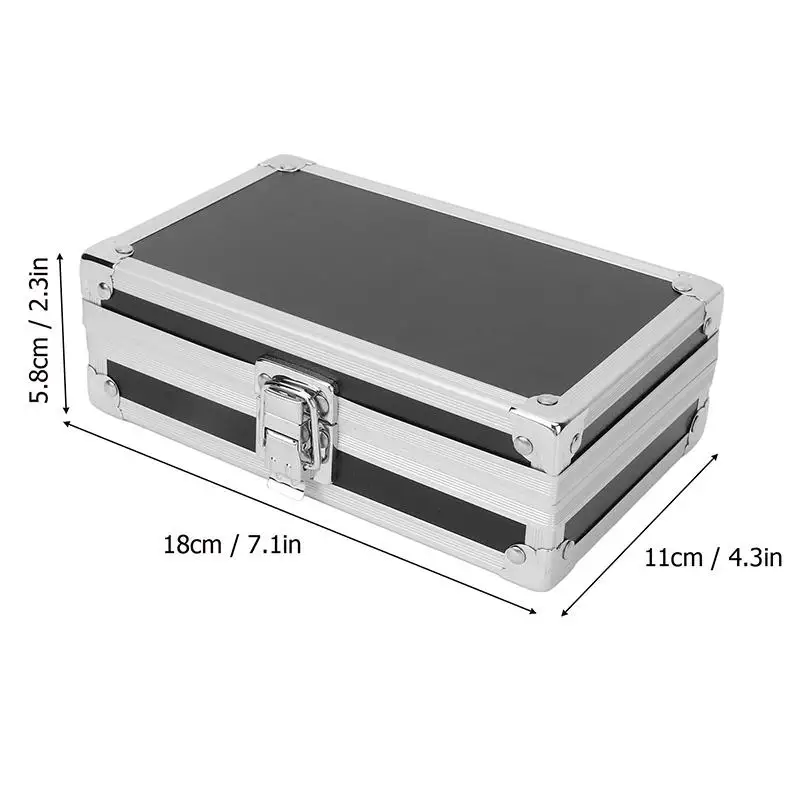 Small Size Portable Instrument Aluminum Box Drop-Resistant Hard Case Jewelry Storage Special Toolbox with Alloy Construction