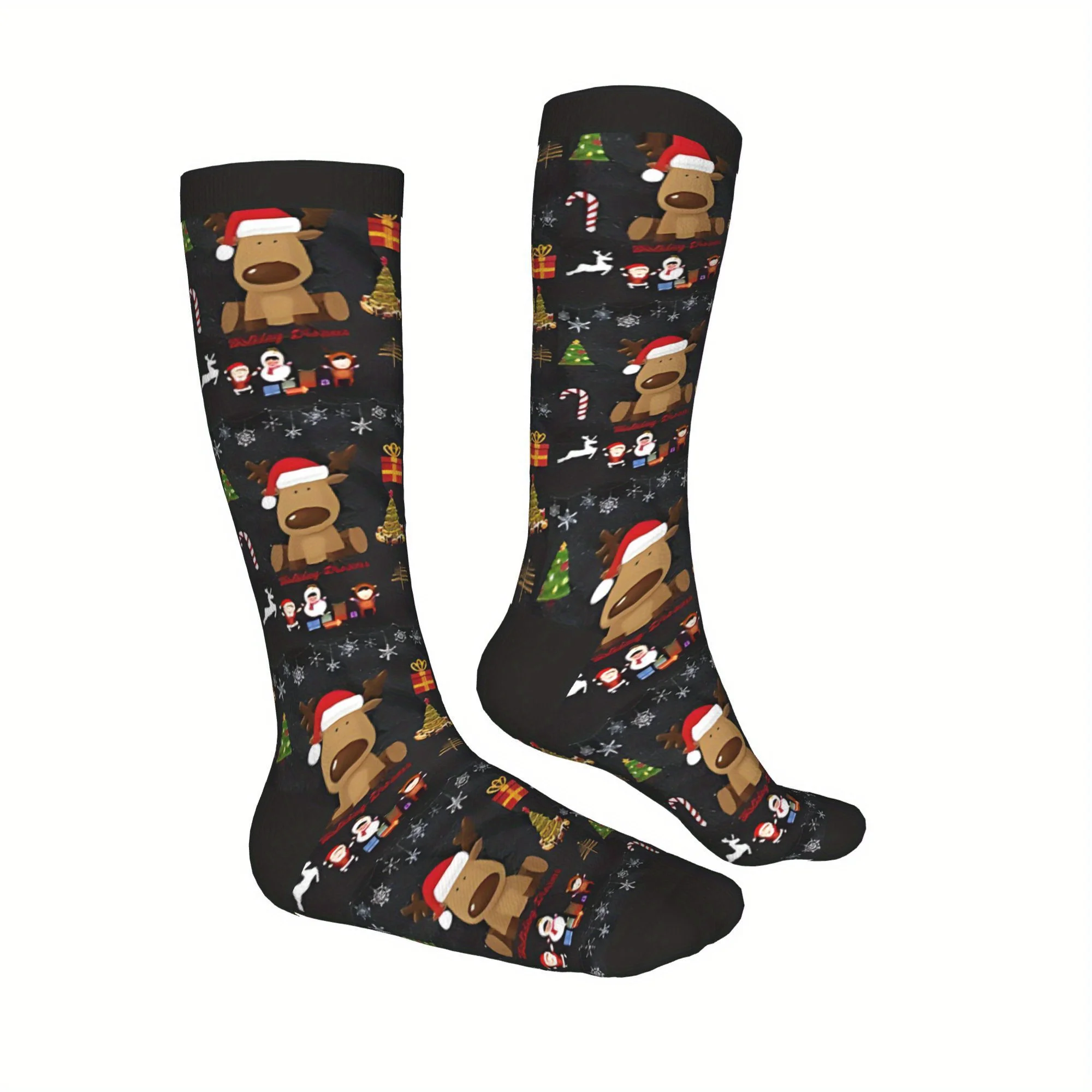 زوج واحد من الجوارب المبتكرة للعطلات، بوليستر 95%، قماش منسوج من ألياف لدنة 5%، غسول يدوي/سترة قبيحة مضحكة ونظيفة جافة #3