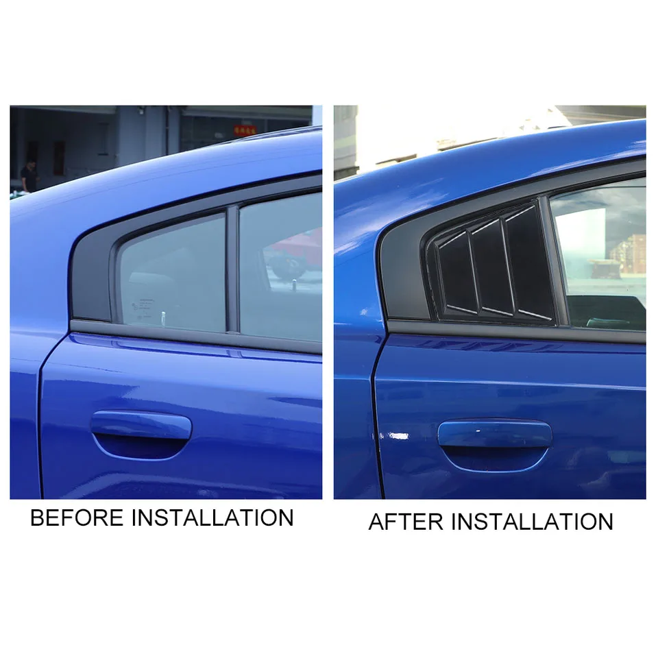 For Dodge Charger 2011-2021 Car Rear Louver Window Cap Side Shutter Cover Trim Sticker Vent Scoop Auto Accessories Racing Style