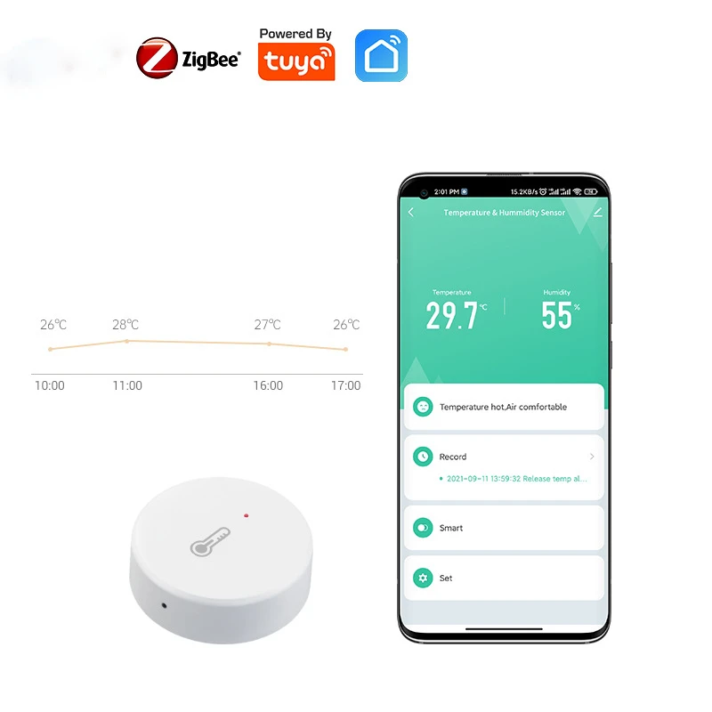 ZG-227Z Temperature And Humidity Sensor Whole-house Smart Home Linkage Wireless Temperature And Humidity Sensor Tuya ZigBee