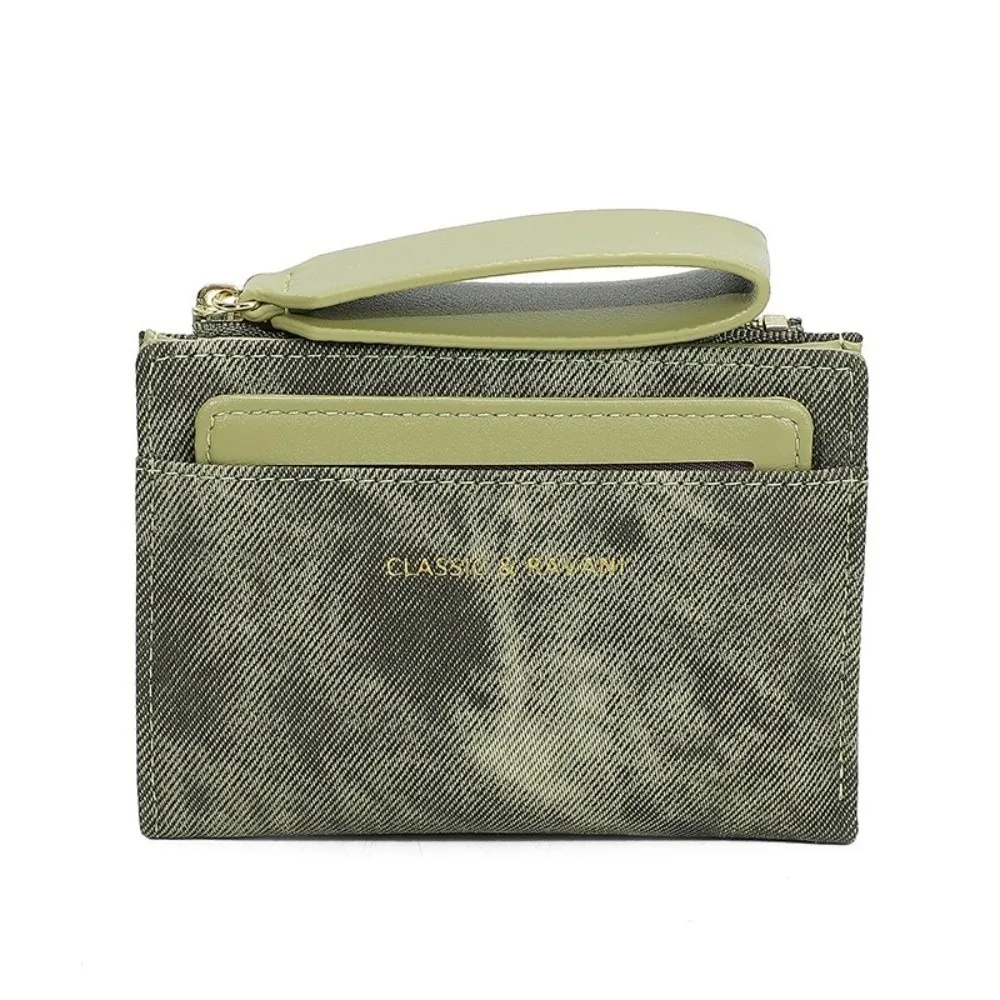 

Zipper Solid Color Folding Wallet Multiple Card Snap Button Women Short Wallet Anti-Splash Water Classic PU Card Bag Dating