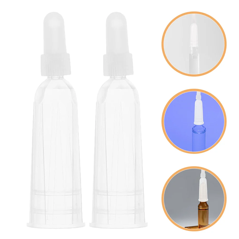 

50Pcs Ampoule Opener Applicator Tips Transparent Liquid Dispensing Caps for Skincare Ampoule Bottles Laboratory Tool