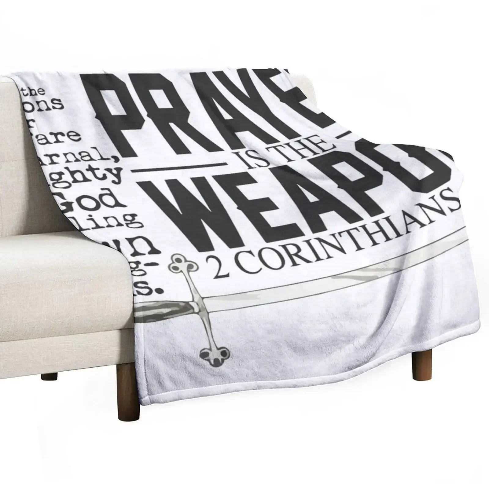 

Prayer Is the Weapon To Pull Down Strongholds 2 Cor 10 4 KJV Throw Blanket Travel Blankets Sofas Of Decoration Large Blankets