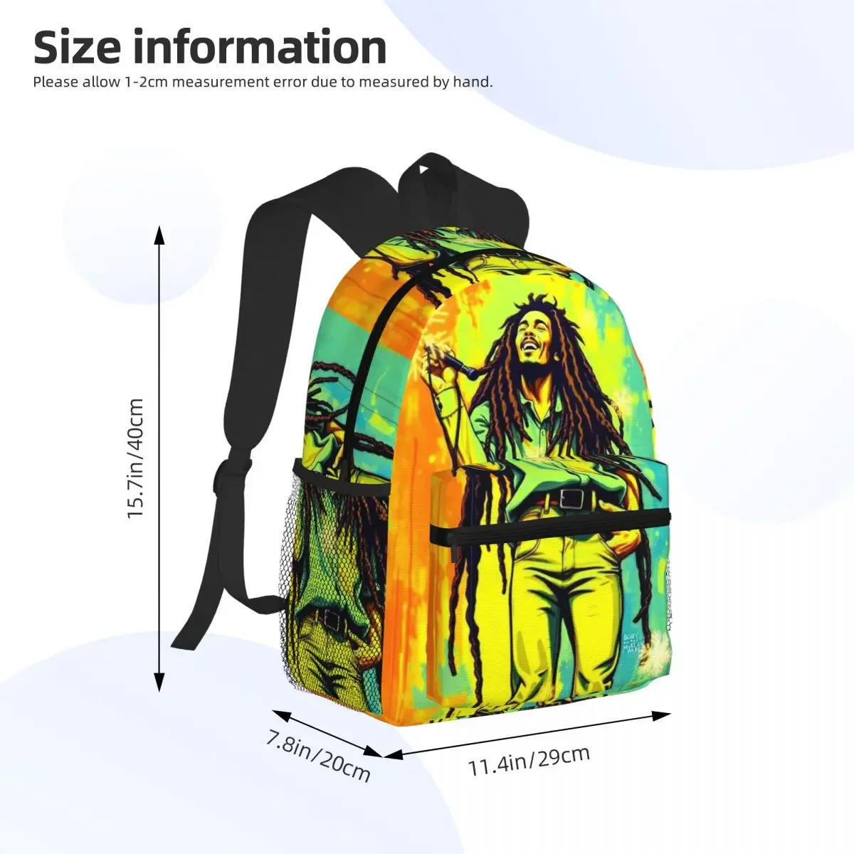 Funny Bob Marley Student Backpack School Bag Hiking Travel Daypack for Boys Girls Fashion Bookbag Shoulder Bags