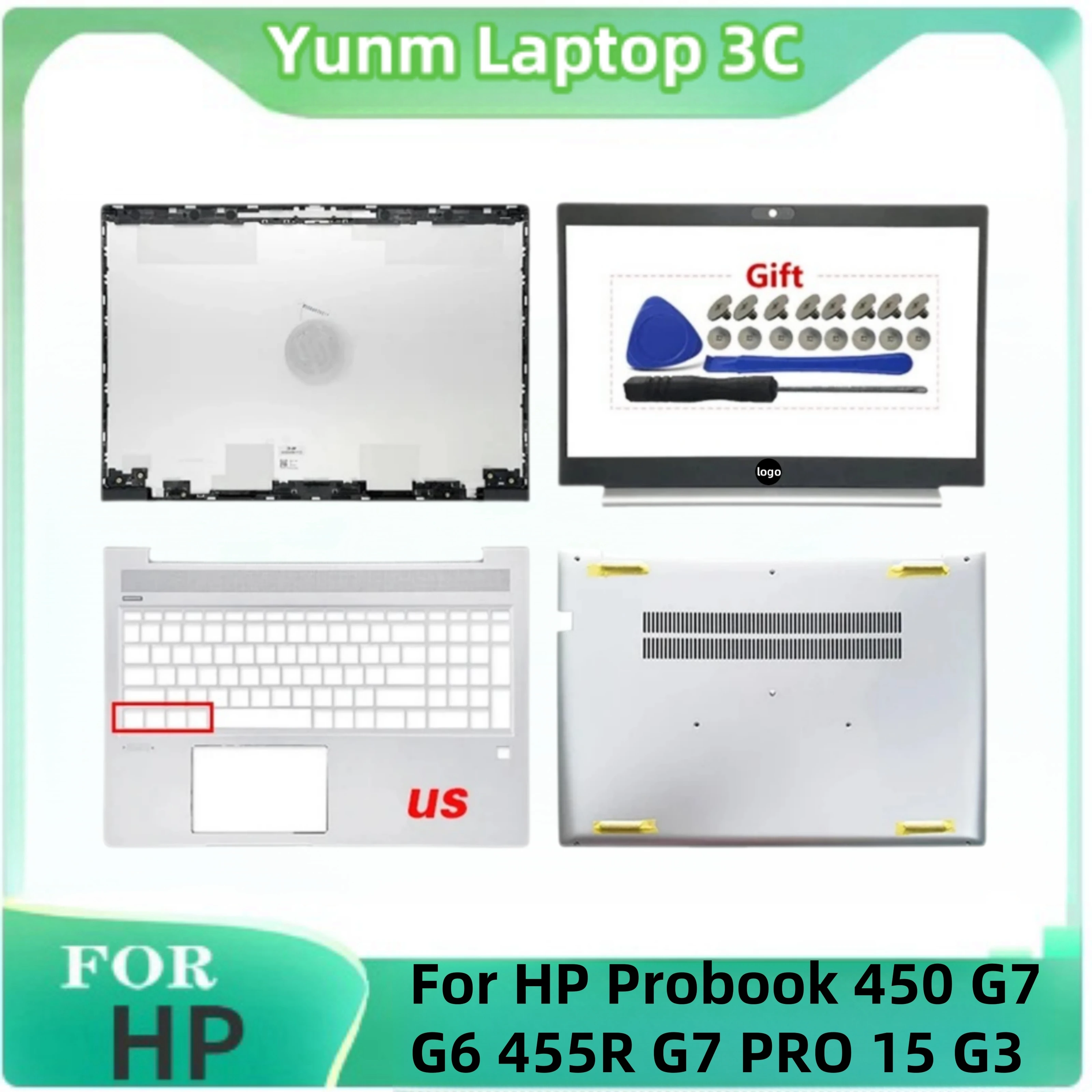 

For HP Probook 450 G6 455R G7 PRO 15 G3 LCD Back Cover New Original Laptop Case Front Bezel Palm Rest Bottom Case Replacement