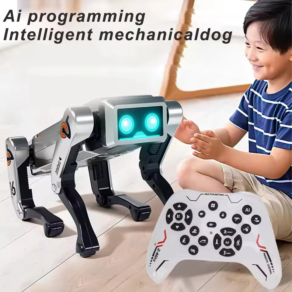 2026 Intelligent AI RC Robot Dog Voice Dialogue APP Remote Control Programming Singing Dancing Smart Machine Dog Kids Toys