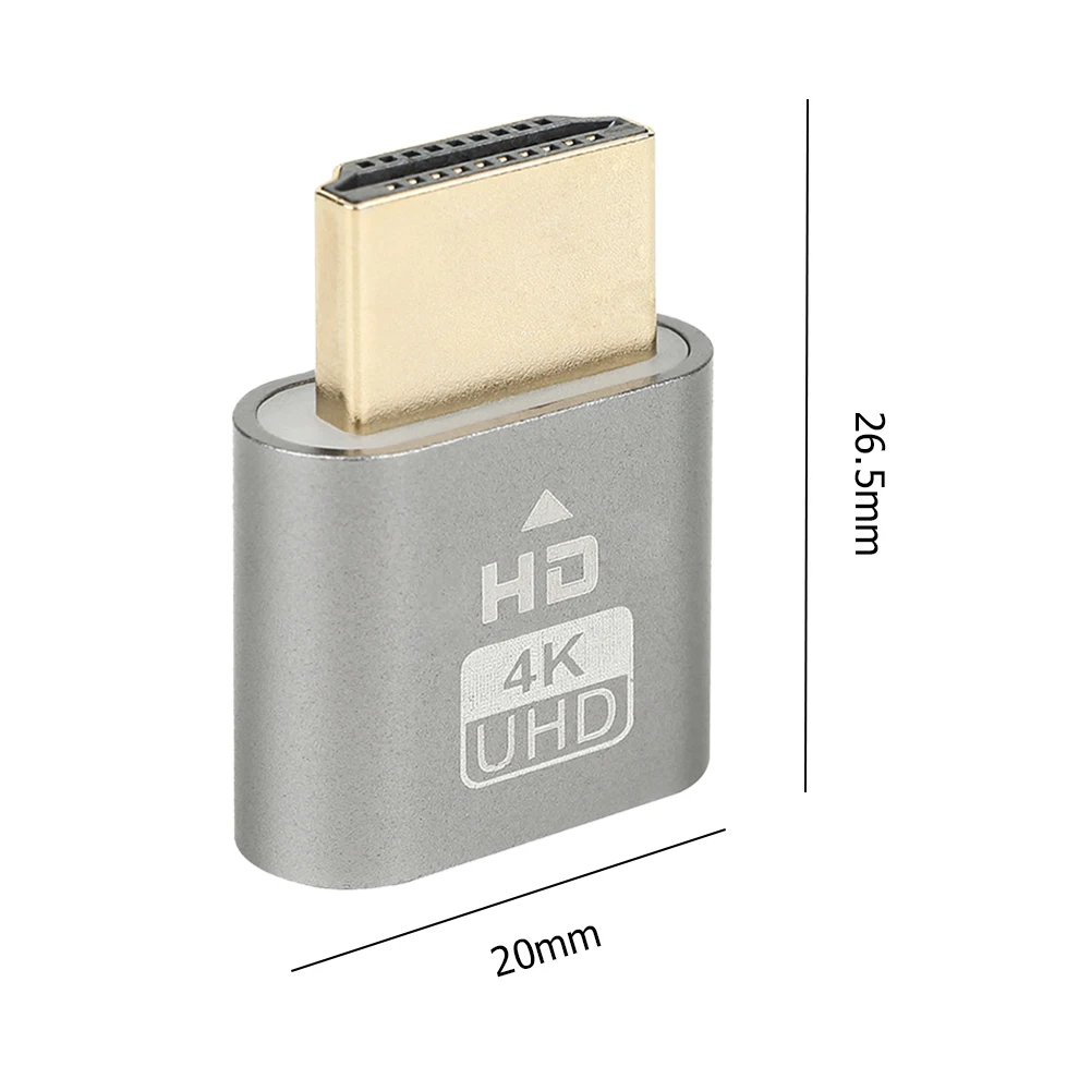 4K HDMI 호환 더미 플러그 가상 모니터 디스플레이 에뮬레이터, 헤드리스 고스트 디스플레이 에뮬레이터, EDID 디스플레이 치트 가상 플러그