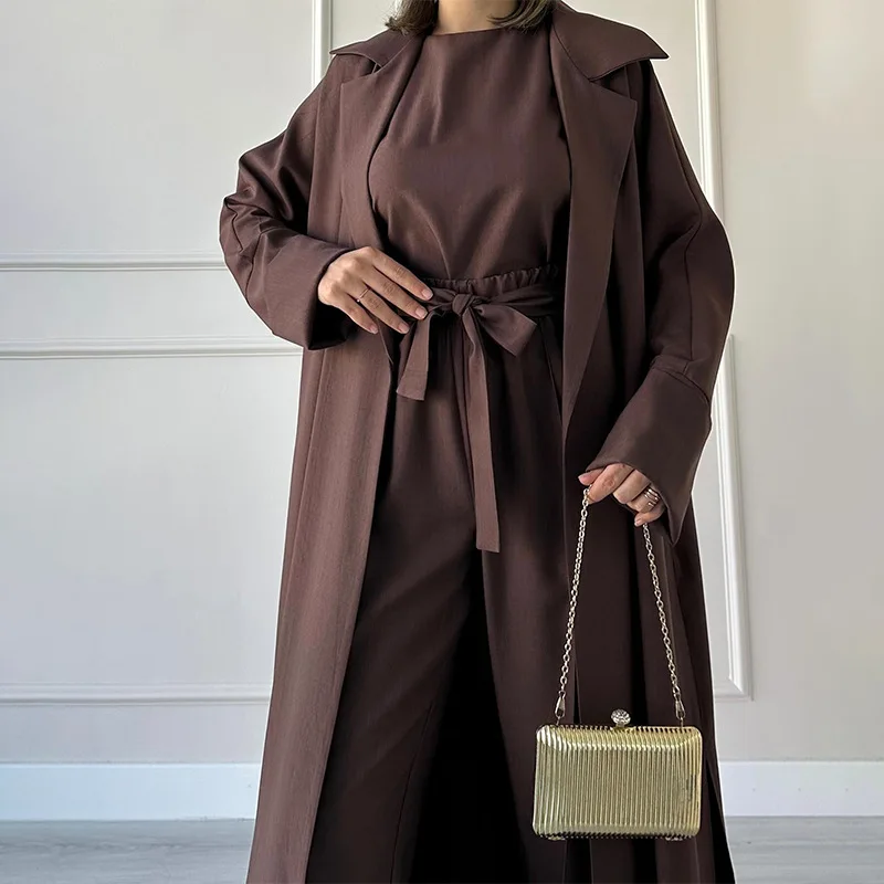 2024 ropa de mujer nuevo temperamento ajustado con cordones cintura traje de color sólido