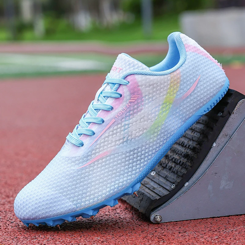

Men Women Athletic Track Spikes Shoes Lightweight Running Shoes for Teenagers Training Competition