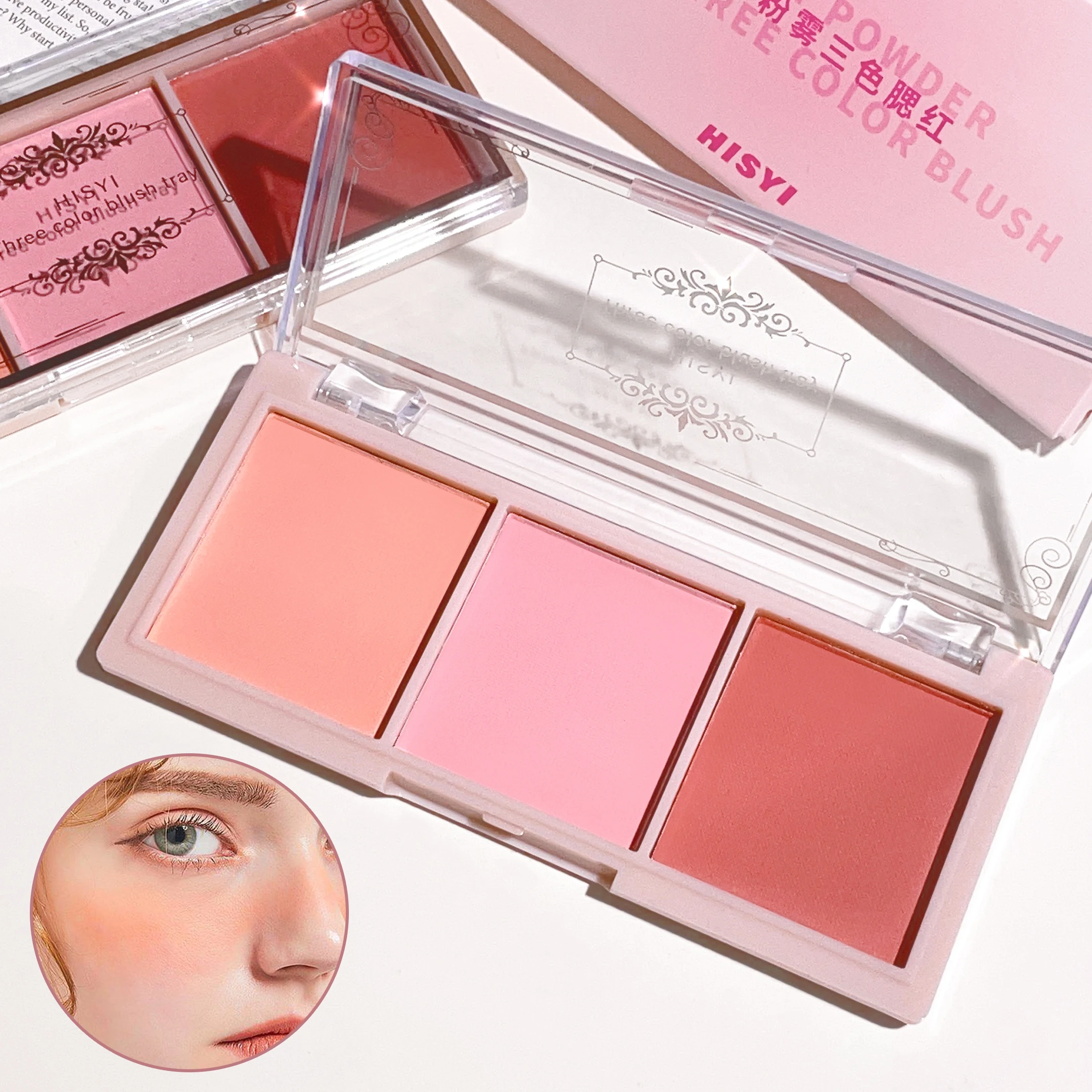 

Трехцветная пудра-румяна, чистый телесный макияж, супер натуральный матовый, прочный, водостойкий