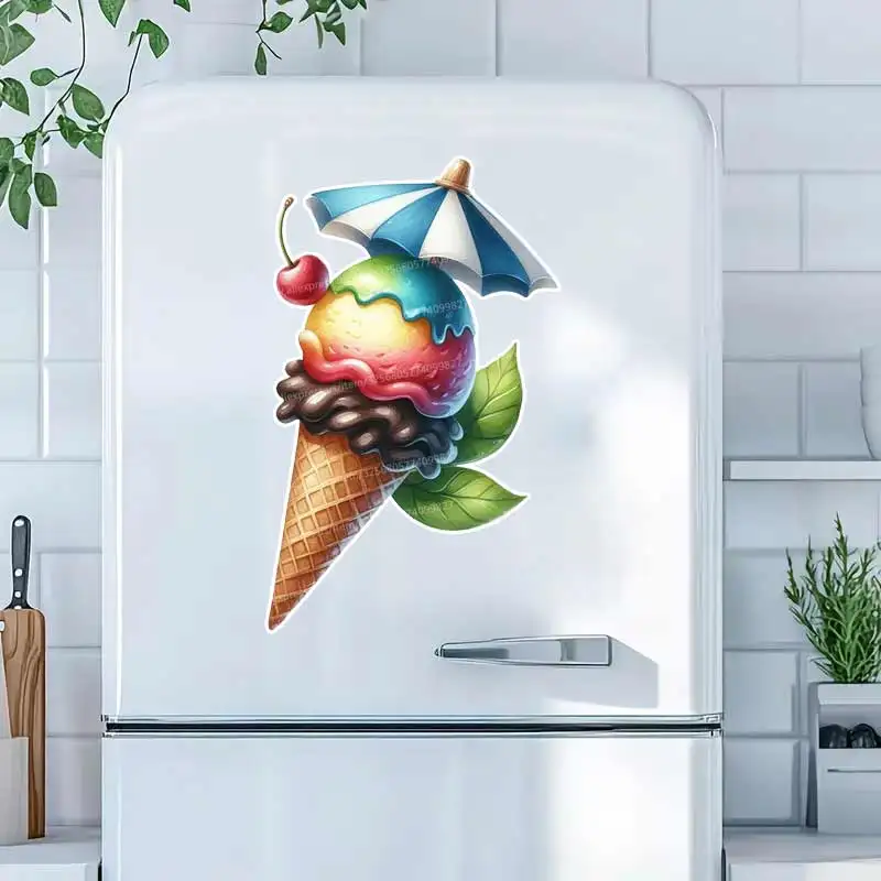 Summer Ice Cream Wall Stickers Kitchen Decoration Dining Room Living Room Cabinet Refrigerator Home Decoration Decals M1191 view 3