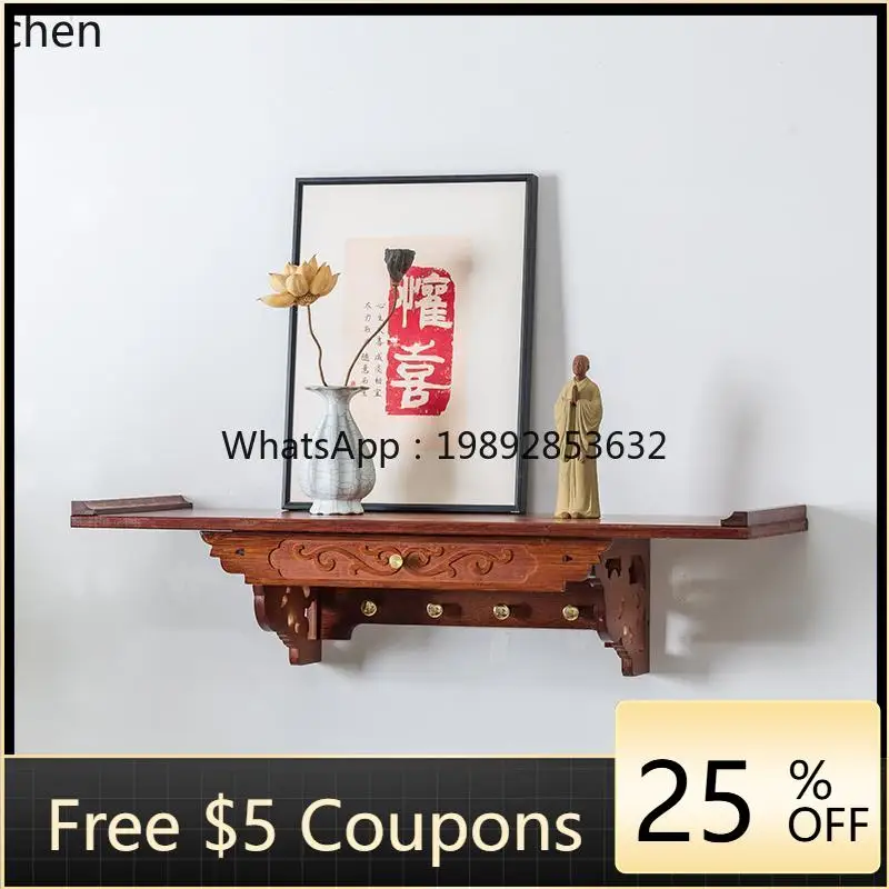 AB  Buddhist niche supply table wall-mounted incense case God of Wealth display frame bracket Guanyin shrine table cabinet