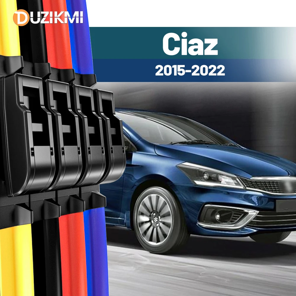 

For Suzuki Ciaz 2015-2022 2016 2017 2018 2019 2020 2021 2pcs Front Windshield Windscreen Wiper Blades Red Blue