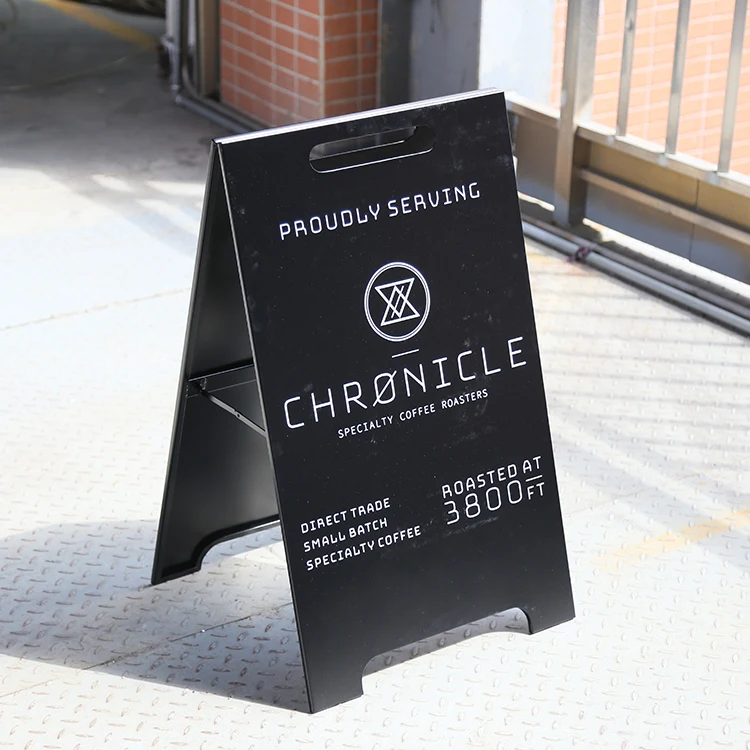 Factory Custom Pavement Advertising Board Coffee Shop Portable Folding Sidewalk Stand a Frame Sign for Business