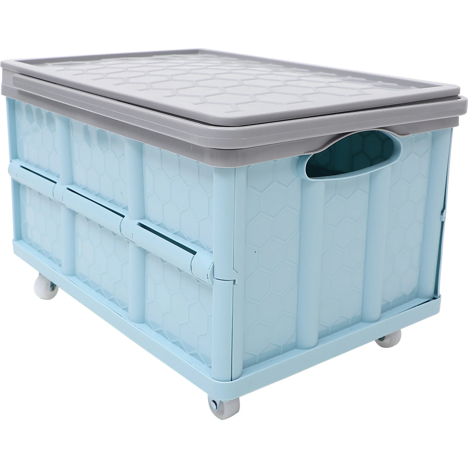 

60 Gallon Plastic Storage Trolley Crate Box Bins Folding Shopping Bin for Clothes Toys Books Snacks Shoes Groceries