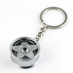 Borbet wheel hub keychain for men high quality car key chain 3D wheel rim keychain creative portachiavi llaveros bag charm
