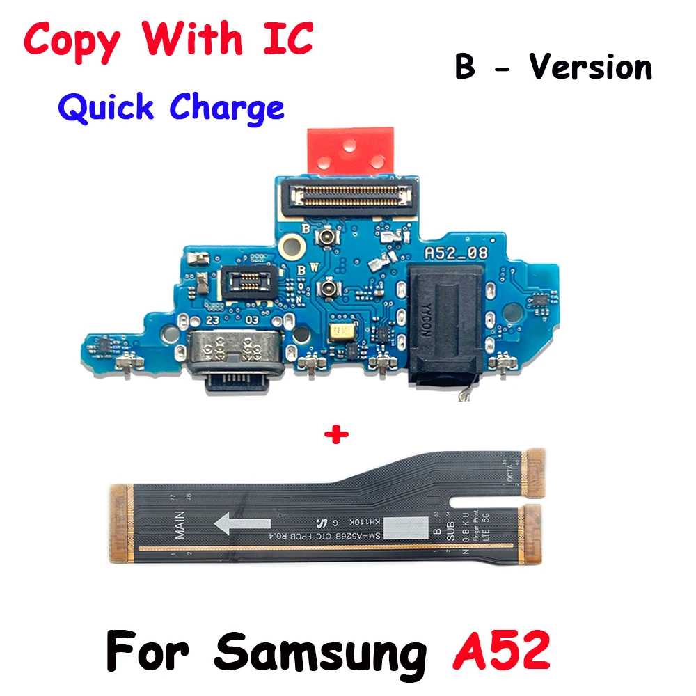 USB充電ポートドックボードコネクタ,マイク付き,メインfpcマザーボード,フレックスケーブル,samsung a22,a32,a24,4g,a52,新品